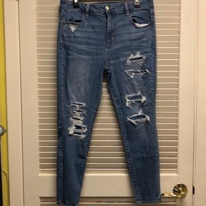 Light wash short jeggings